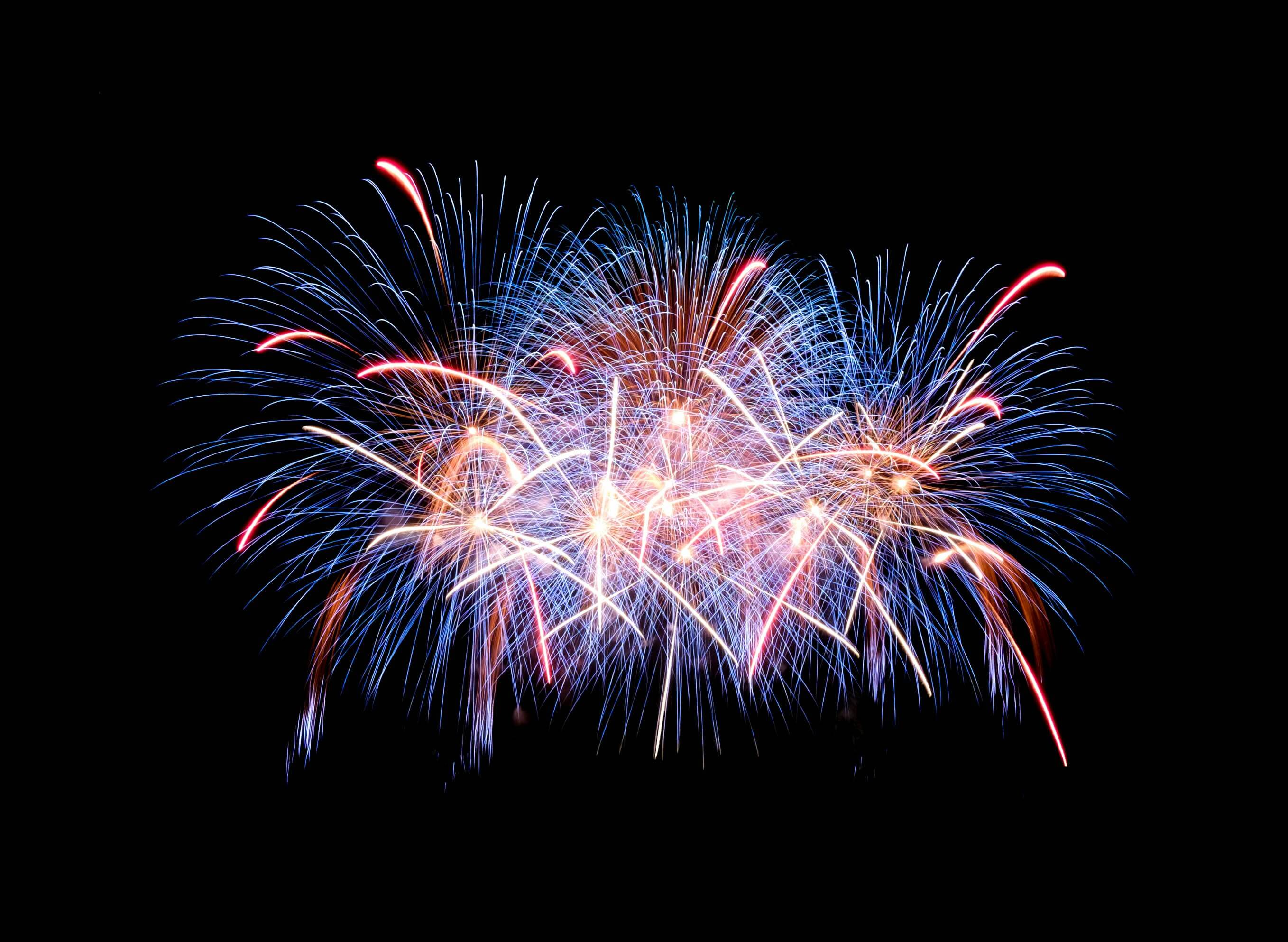 Red, white, and blue fireworks