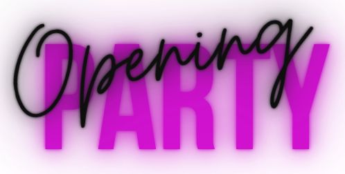 Opening Party logo in black and pink