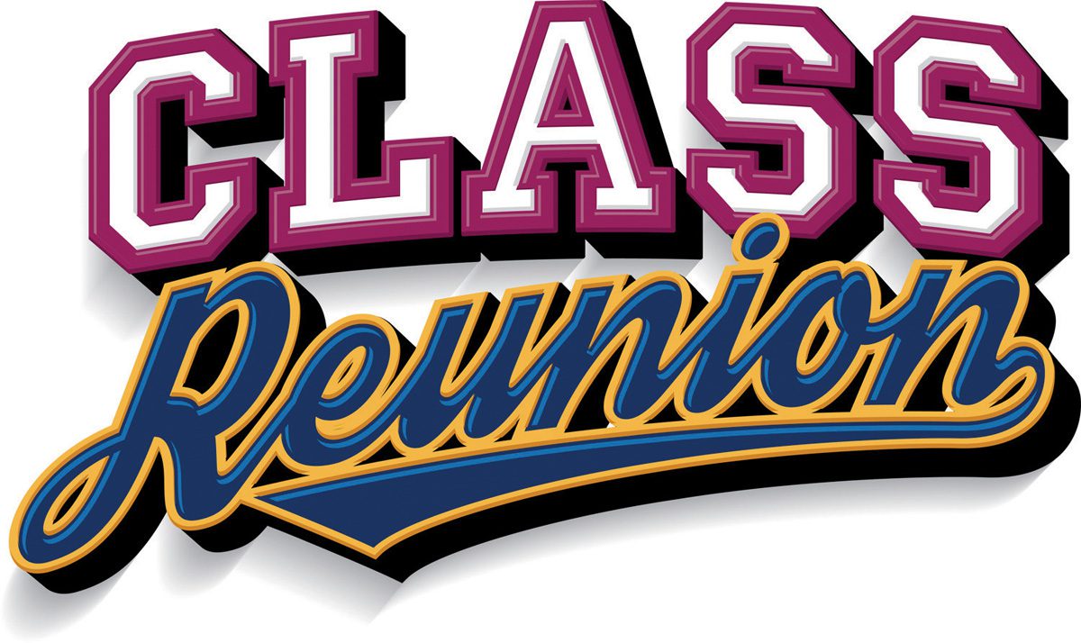 Class Reunion logo in Magenta and Blue/Gold