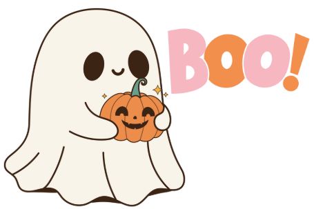 ghost holding pumpkin